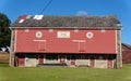 Hamburg, Pennsylvania, U.S.A - October 15, 2023 - A red barn of Glenn W Dietrich