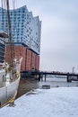 Hamburg's Elbphilharmonie und Segelschiff Royalty Free Stock Photo