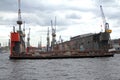Hamburg, shipbuilding, dry dock Blohm & Voss