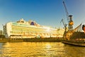 Hamburg, shipyard at the river Elbe, cruise ship Royalty Free Stock Photo