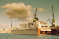 Hamburg, shipyard at the river Elbe, cruise ship Royalty Free Stock Photo