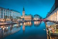 Hamburg skyline with city hall at twilight, Germany Royalty Free Stock Photo