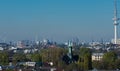 Hamburg skyline view from a roof