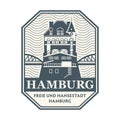 Stamp with Warehouse district building, Hamburg