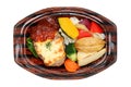 Hamburg steak bento Royalty Free Stock Photo