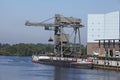 Hamburg - Unloading coal from a freighter at the power plant Tiefstack