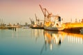 Hamburg, view on Hansahafen, harbour district, cargo sh