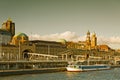 Hamburg, View from the river Elbe to St. Pauli Landing