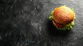 Hamburger ads design on blackboard background. Generative Ai Royalty Free Stock Photo