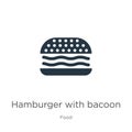 Hamburger with bacoon icon vector. Trendy flat hamburger with bacoon icon from food collection isolated on white background.