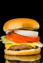 Hamburger on Black Royalty Free Stock Photo