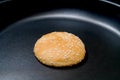 Hamburger bun in frying teflon pan for cooking,homemade