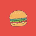 Hamburger burger fast food illustration vector Royalty Free Stock Photo