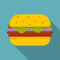 Hamburger with cheese and meat patty icon