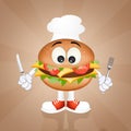 Hamburger chef Royalty Free Stock Photo