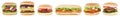 Hamburger collection set cheeseburger burger tomatoes lettuce is