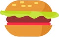 Hamburger for design fast food menu, American cuisine meal. Cheeseburger with beef and sauce