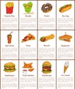 Hamburger and Donut Desset Vector Illustration Royalty Free Stock Photo