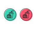 Hamburger with drink icon. Fast food restaurant. Vector
