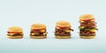 Hamburger. Fast food diet concept, Compulsive overeating and dieting. 3d rendering