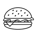 Hamburger fast food icon vector illustration design