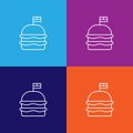 hamburger flag fast food outline icon. Elements of independence day illustration icon