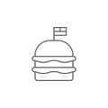 hamburger flag fast food outline icon. Elements of independence day illustration icon. Signs and symbols can be used for web, logo