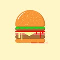 Hamburger flat design vector Royalty Free Stock Photo