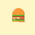 hamburger flat design vector Royalty Free Stock Photo