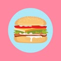Hamburger flat design vector Royalty Free Stock Photo