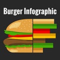Hamburger flat infographic chart