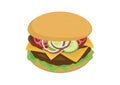 Fresh meat hamburger with vegetables icon vector Royalty Free Stock Photo