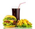Hamburger, french fries and drink Royalty Free Stock Photo