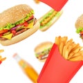 Fast food seamless texture or pattern Royalty Free Stock Photo