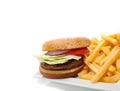 Hamburger and fries Royalty Free Stock Photo