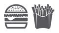 Hamburger and fries icons