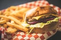 Hamburger and Fries Royalty Free Stock Photo