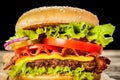 Hamburger gourmet do at home Royalty Free Stock Photo