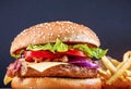 Hamburger gourmet do at home Royalty Free Stock Photo