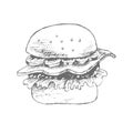 Hamburger hand drawn sketch