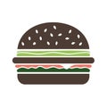 Hamburger Icon Design Illustration Vector with Buns Lettuce and Tomato Royalty Free Stock Photo