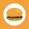 Hamburger icon illustration design vector with salad