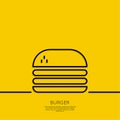 Hamburger icon on a yellow background