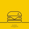 Hamburger icon on a yellow background