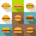 Hamburger icons set, flat style