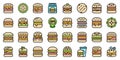 Hamburger icons set vector flat