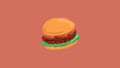 A Hamburger illustration on brown background