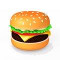 Hamburger illustration on white background