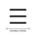 Hamburger like menu pixel perfect linear ui icon Royalty Free Stock Photo