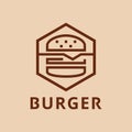 Hamburger line monoline logo design